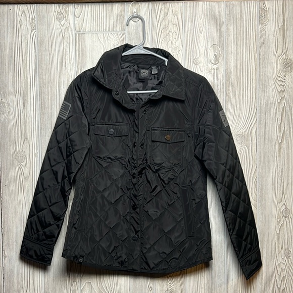 Women’s Stormtech Quilted Jacket Grunt Style Patches Size Smalll - Picture 1 of 11